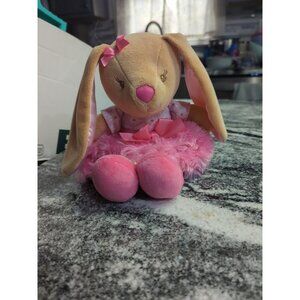 Baby Starters Bunny Rabbit Ballerina Pink Tan Satin Ears Plush 12" Soft Lovey